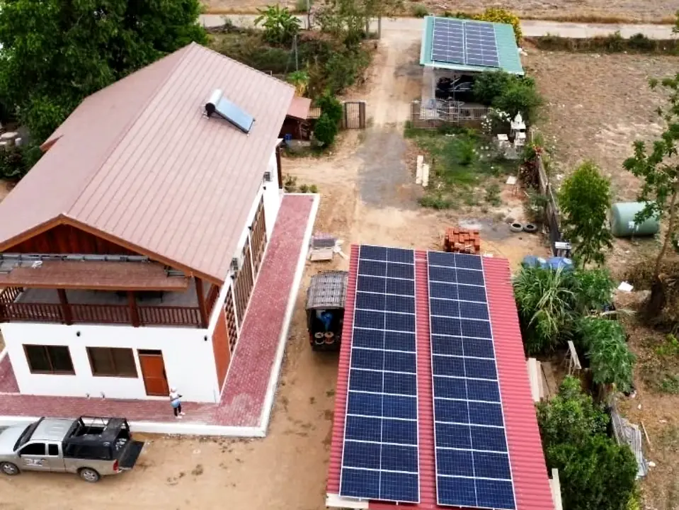 Completed residential solar installation in Thailand