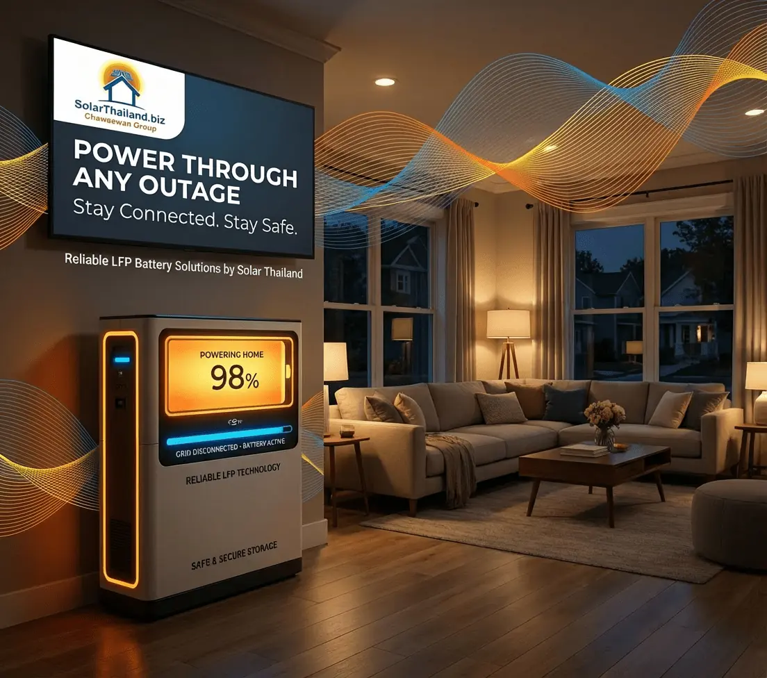 Solar battery backup power for a home during an outage in Thailand