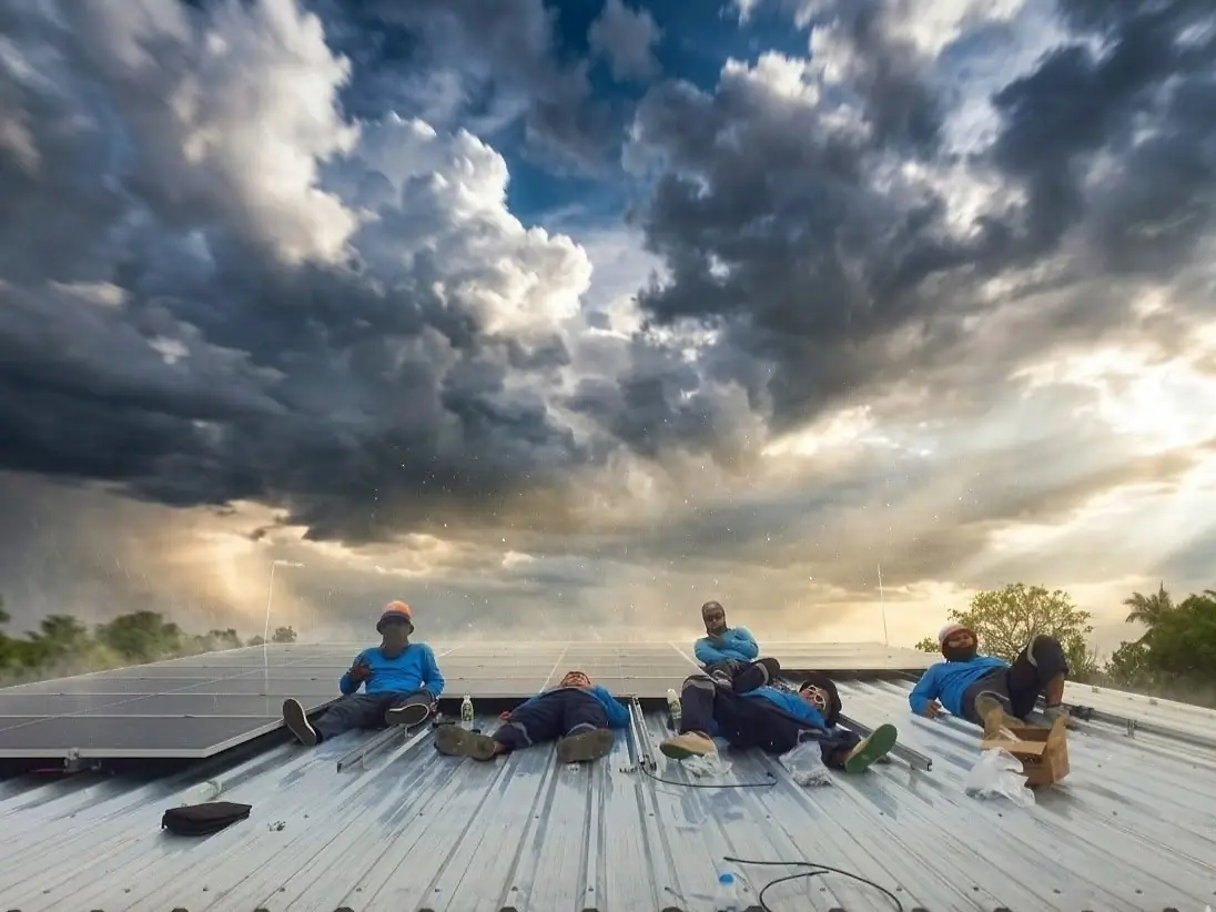 SolarThailand installation team on a rooftop solar project