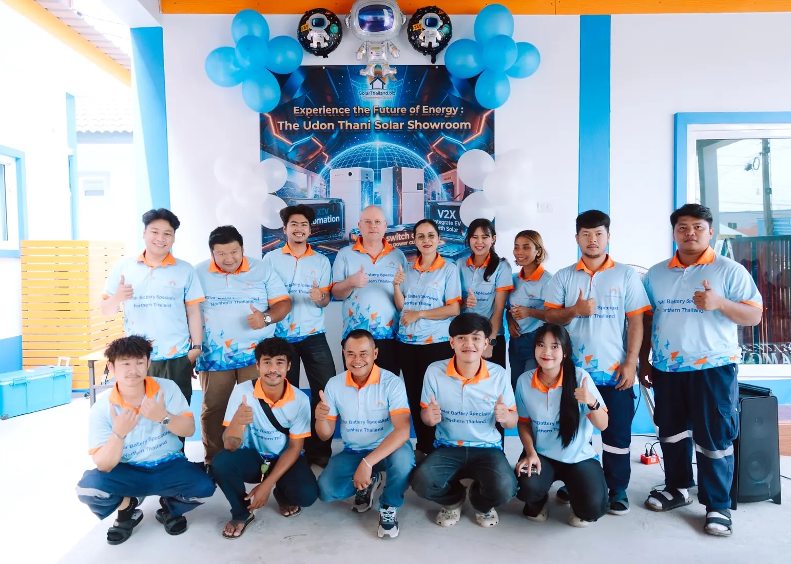 SolarThailand.biz solar installation team at the Udon Thani showroom