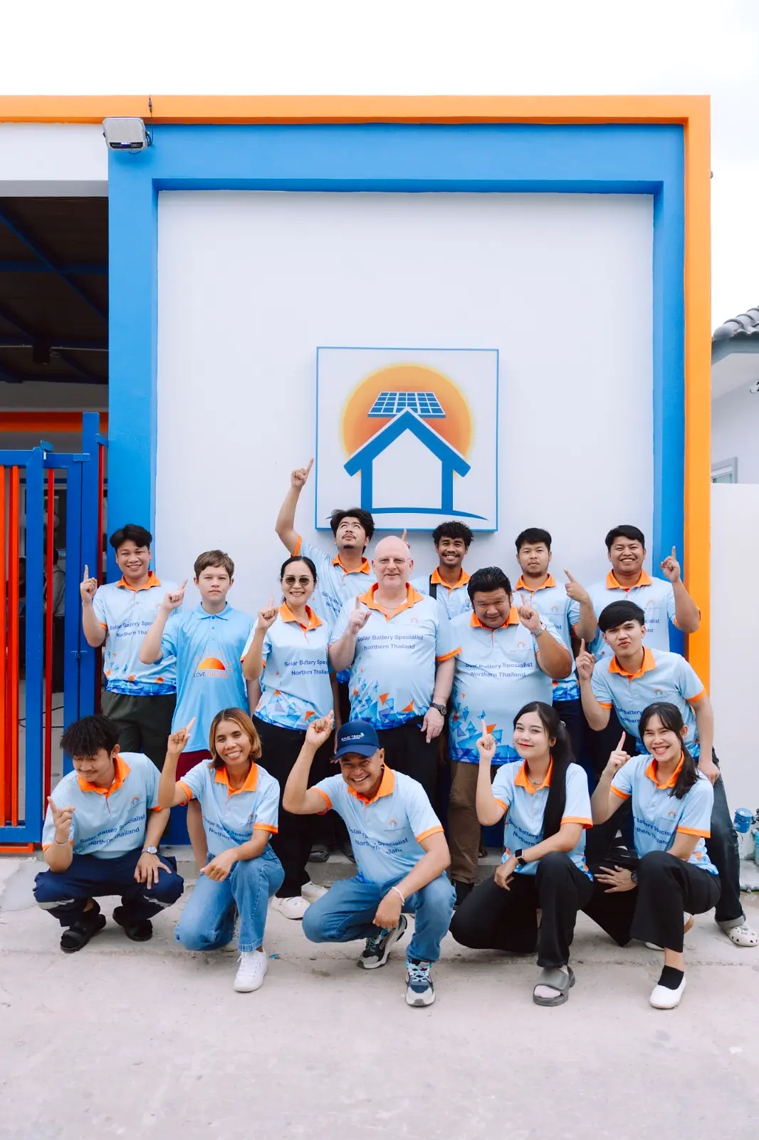 Udon Thani solar team outside the SolarThailand.biz showroom